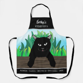 Gato negro pendurado na cerca, tema de negócios, m