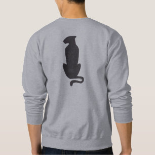 Gato Negro Silhout cinza camisa traseira