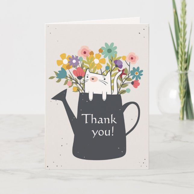 Gato no cartão da lata molhando de A (foto (Frente)