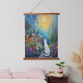 Gato no Jardim Floral - Arte Impressionista