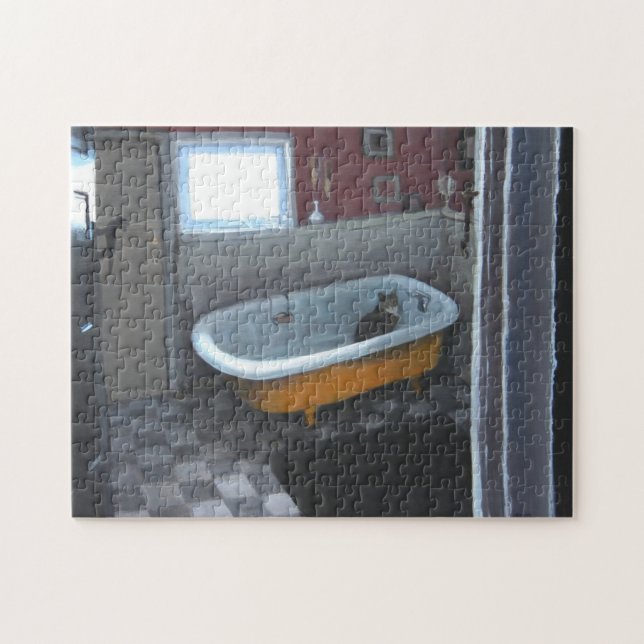 Gato no quebra-cabeça da cuba (Horizontal)