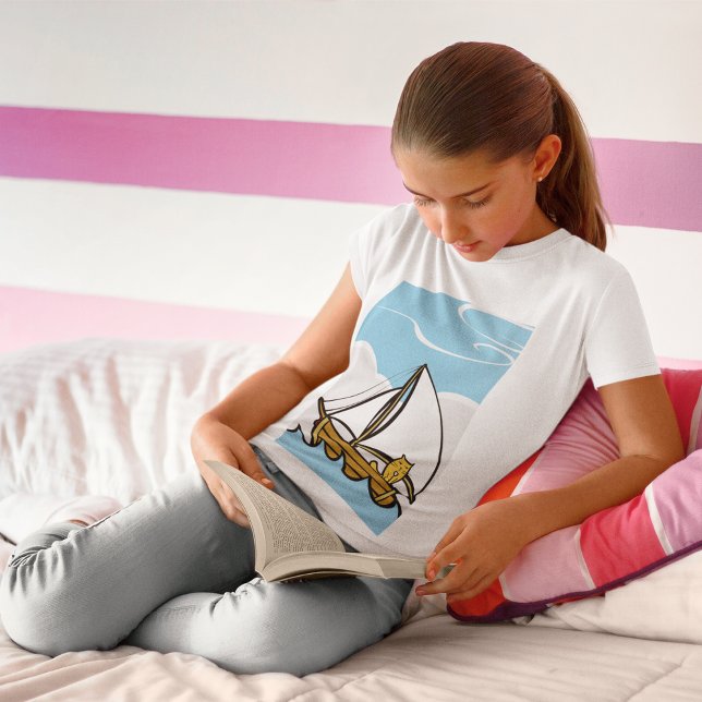 Gato Numa Camiseta De Barco De Velas (Criador carregado)