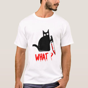 Gato o quê? Gato Preto Assassino com t-shirt de fa