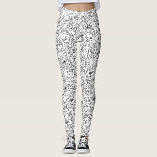 Gato Obcecado - Leggings Loucas De Gato
