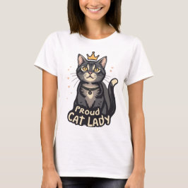 Gato Orgulhoso Lady T-Shirt - Purfect for Feline F