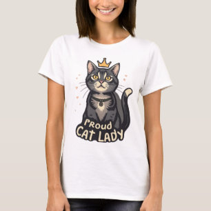 Gato Orgulhoso Lady T-Shirt - Purfect for Feline F