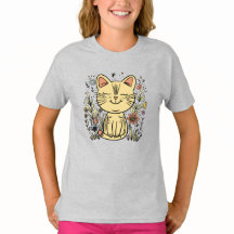Gato ouro | T-Shirt de Gato Elegante