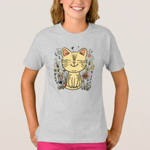 Gato ouro   T-Shirt de Gato Elegante