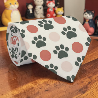 Gato Pata Retro Gravata Personalizada Cor Neutra