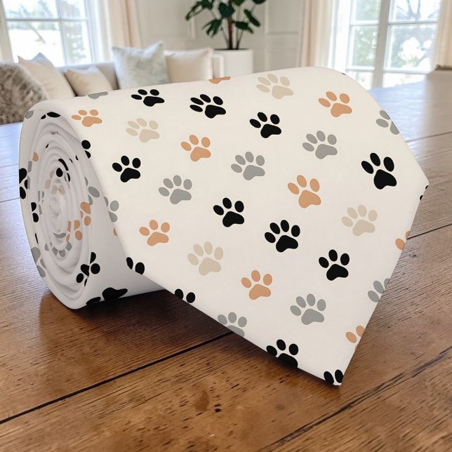 Gato Pata Retro Neutro Gravata Personalizada (Criador carregado)