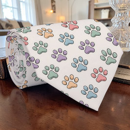Gato Pata Rétro Pastel Gravata Personalizada