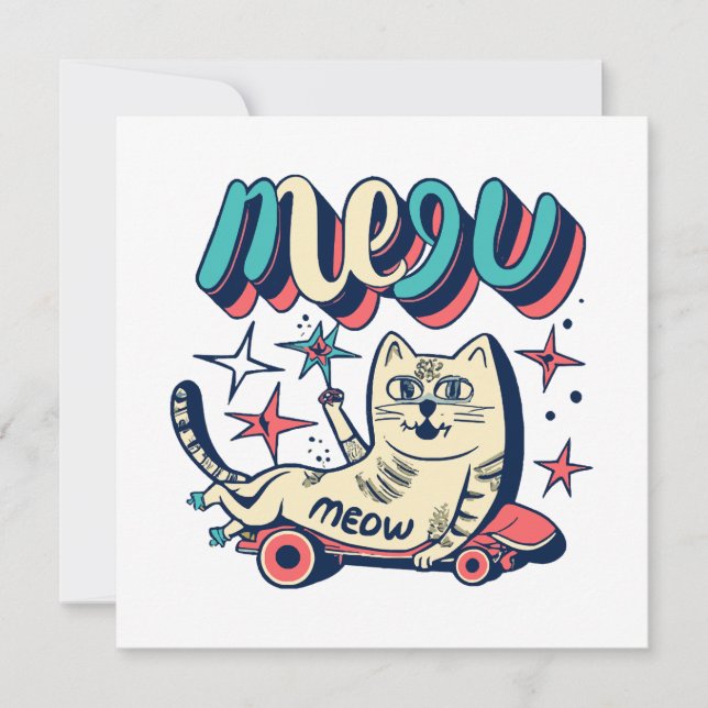Gato Patinando Meow (Frente)