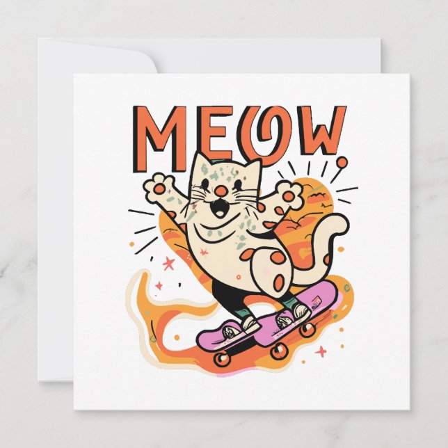 Gato Patinando Meow (Frente)