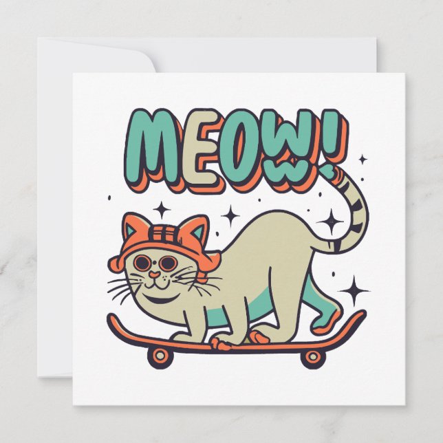 Gato Patinando Meow (Frente)