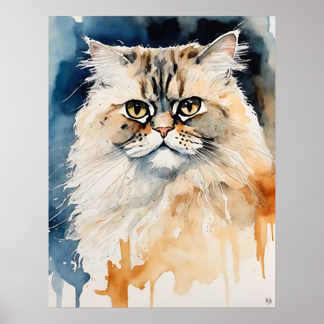 Gato Persa - Impressão de Arte de Gato (Frente)