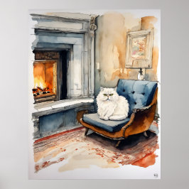 Gato Persa - Impressão de Arte de Gato