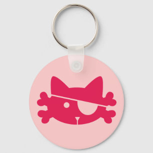 Gato Pirata Rosa - Porta-chaves
