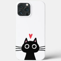 Gato Preto Bonito com Coração