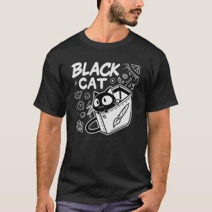 Gato Preto - Camiseta Felina Mística e Na moda