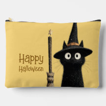 Gato Preto Caprichoso Feliz Halloween