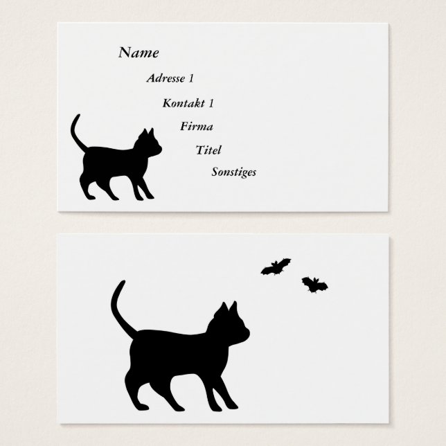 Gato Preto com Bat (Frente & Verso)