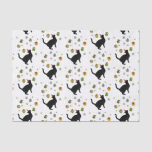 Gato Preto com Papel Tecido para Decorações das Es