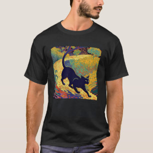 Gato Preto Correndo Colorida Pullover Hoodie Color