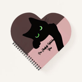 Gato Preto Divertido Espiando Coração Estético Per