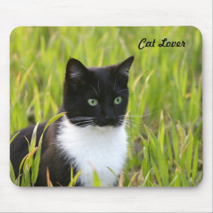 Gato preto e branco Mousepad
