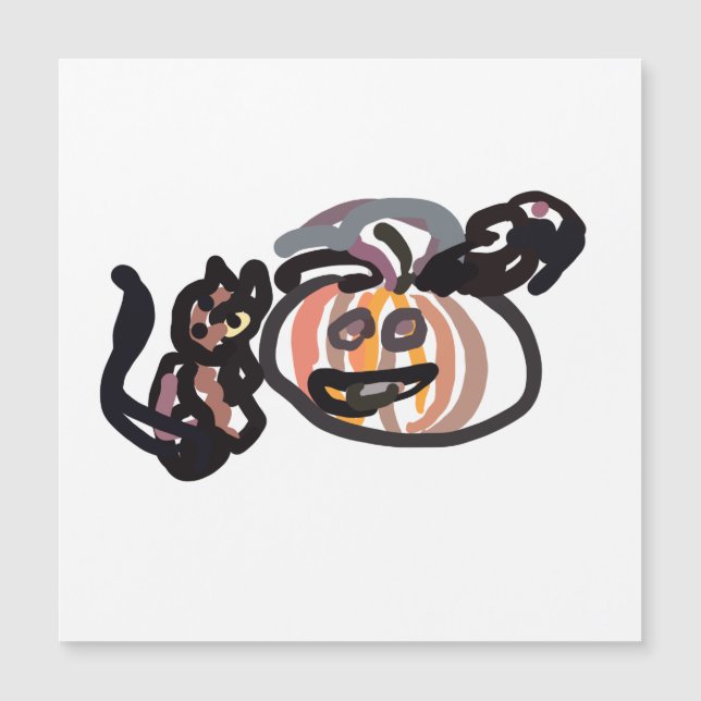 gato preto e corvo de Halloween (Frente)