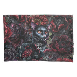 Gato Preto Gótico & Flores Sombrias