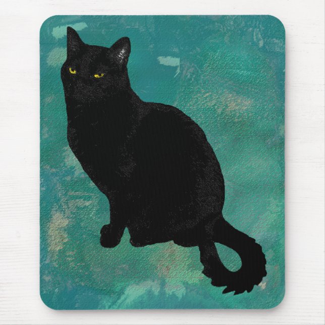 Gato preto Mousepad (Frente)