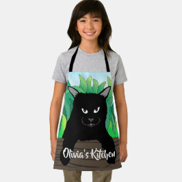 Gato preto pendurado, Impressão pequeno Apron