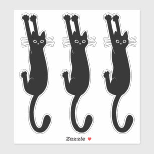 Gato preto que pendura em etiquetas engraçadas do