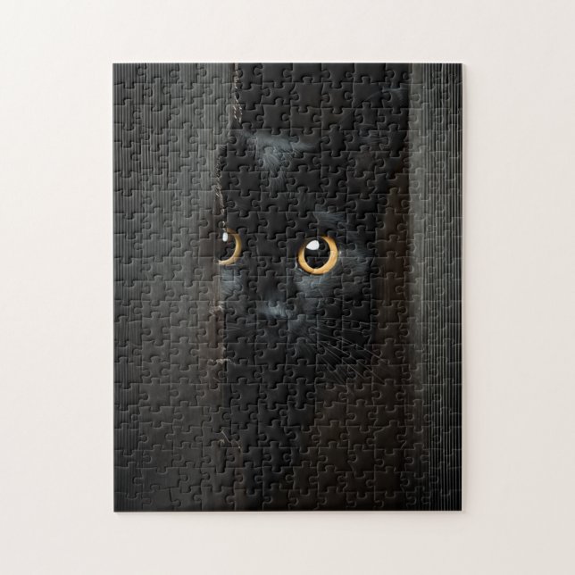 Gato Preto Quebra-Cabeça Muito Difícil Impossível (Vertical)