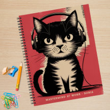 Gato Preto Retro, Mestre Trabalhando & Nome,Divert