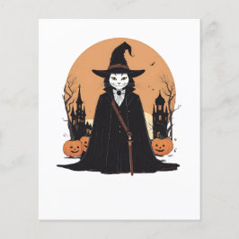 Gato Preto Salem Místico com Pumpkins