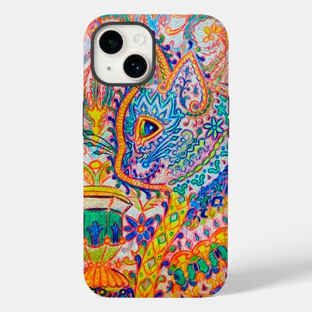 Gato Psicodélico, capas de iphone Louis Wain Case- (Verso)