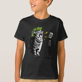 Gato Punk, Camiseta Gráfica Divertida