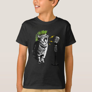 Gato Punk, Camiseta Gráfica Divertida