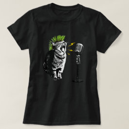 Gato Punk, Camiseta Gráfica Divertida