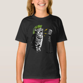 Gato Punk, Camiseta Gráfica Divertida