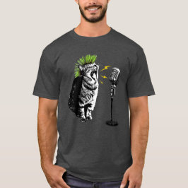Gato Punk, Camiseta Gráfica Divertida