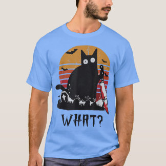 Gato Que Camisa Engraçado Gato Negro Com Faca Assa