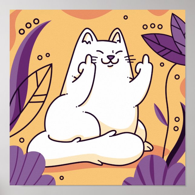 Gato que dá poster de dedo (Frente)