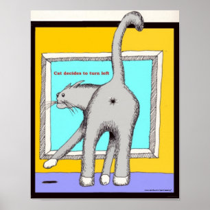Gato que gira o poster esquerdo