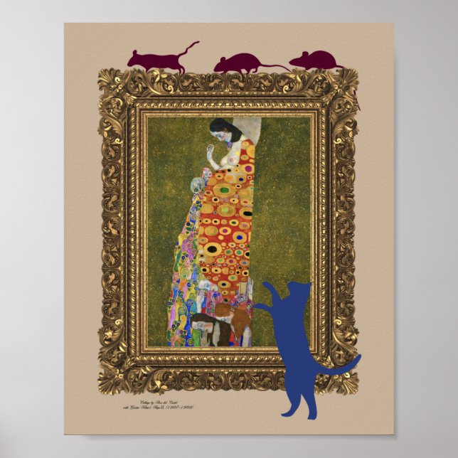 Gato, Ratos, Belas Artes e Humor, Poster (Frente)