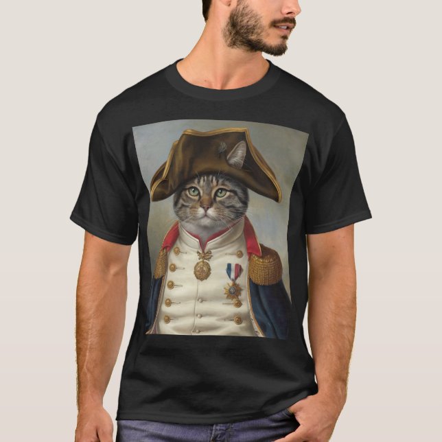 "Gato Regal em T-Shirt Uniforme Militar (Frente)