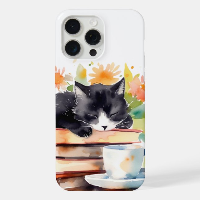 Gato Relaxado e Aconchegante em Aquarela (Verso)