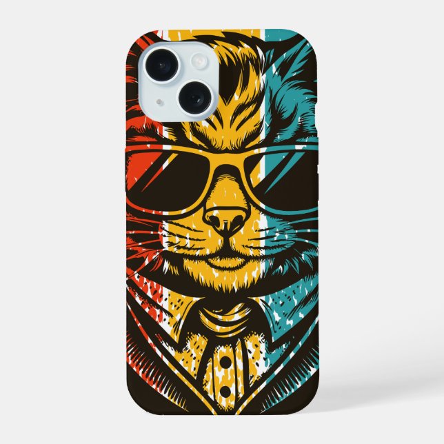 Gato Retro Legal com Óculos de Sol (Verso)
